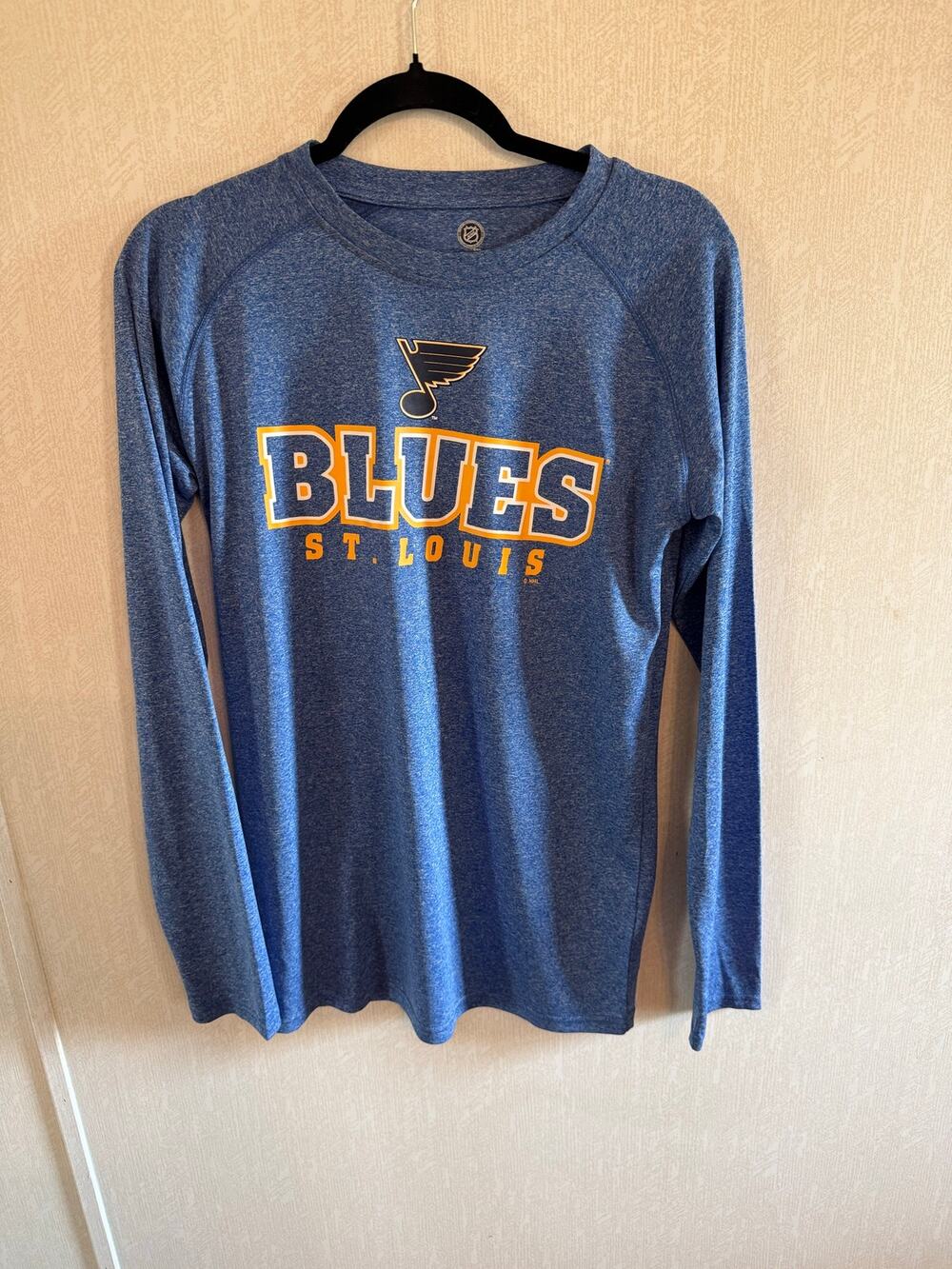 St. Louis Blues NHL Long Sleeve Performance Shirt Blue Size Small